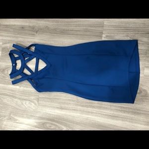 Blue bodycon mini dress